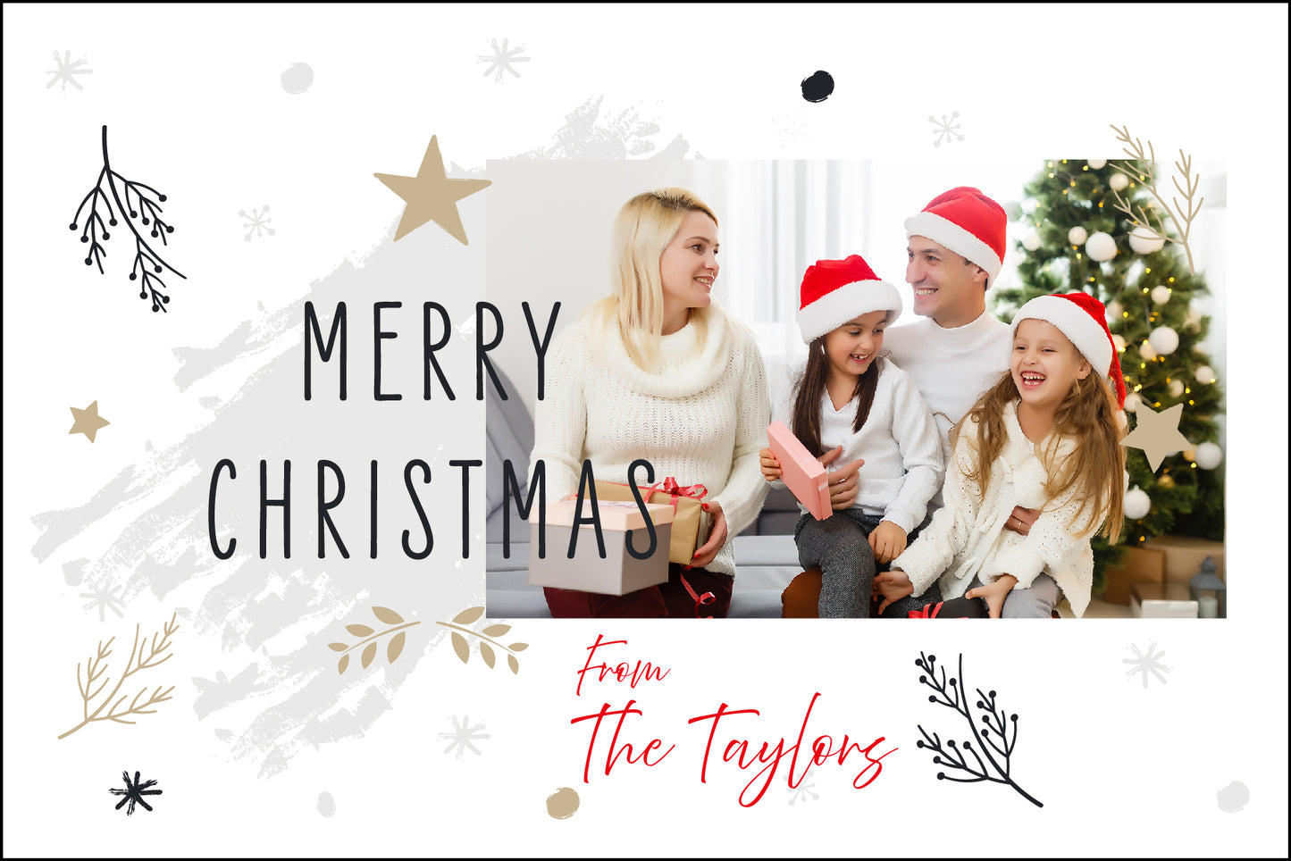 Clear Acrylic Christmas Cards - Design 1