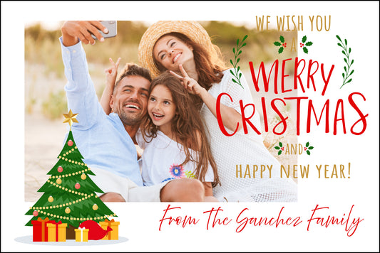 Clear Acrylic Christmas Cards - Design 11