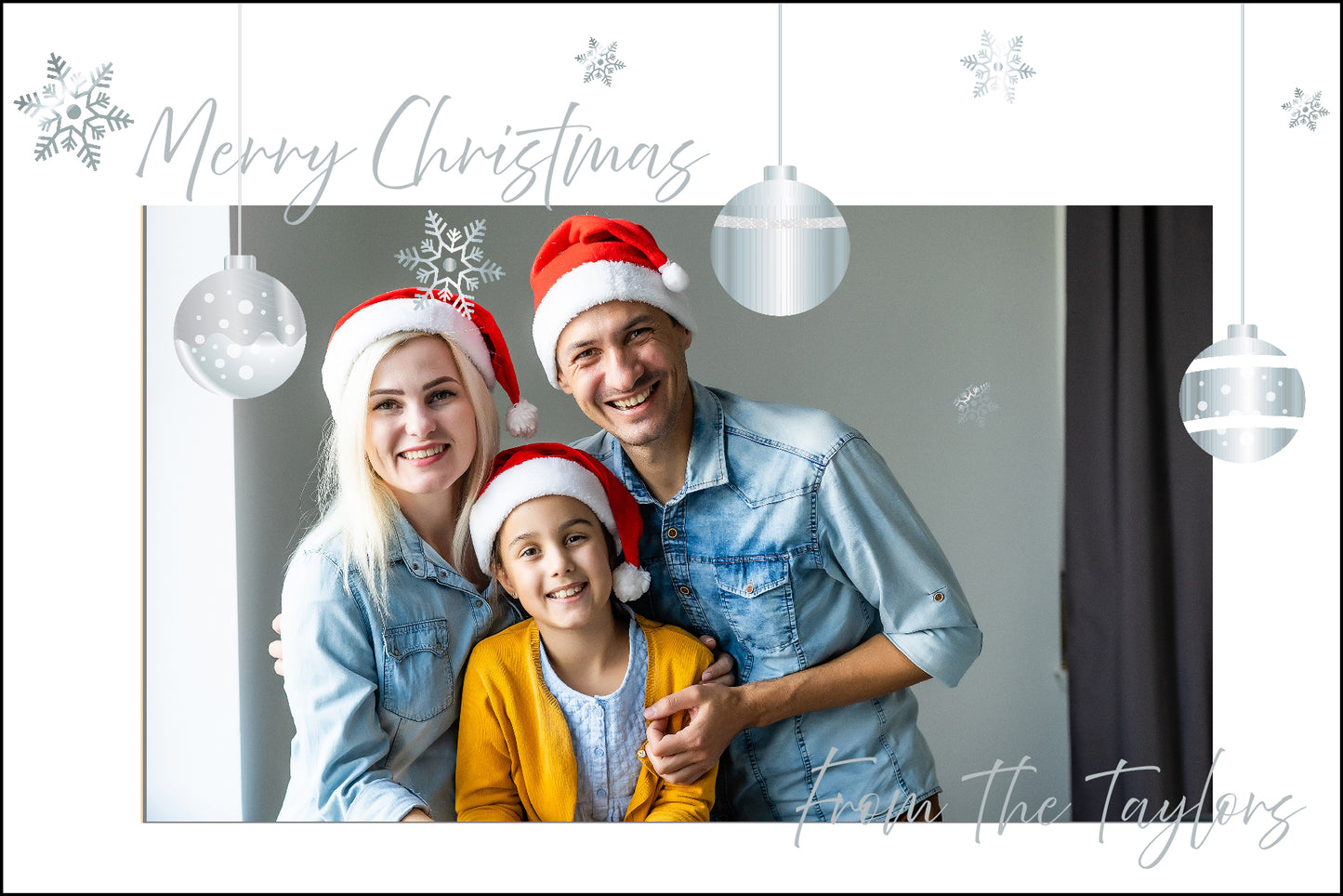 Clear Acrylic Christmas Cards - Design 14