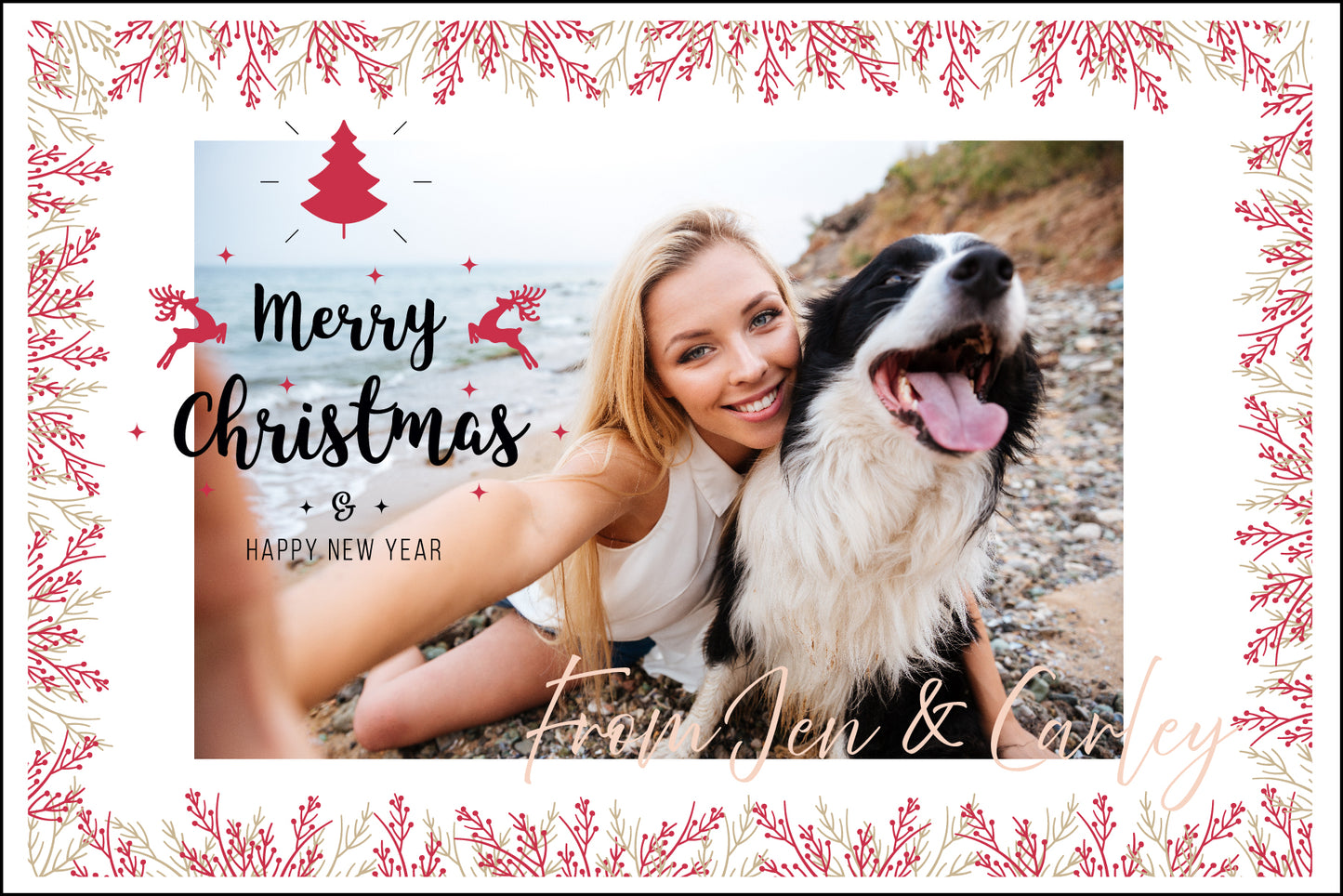 Clear Acrylic Christmas Cards - Design 4