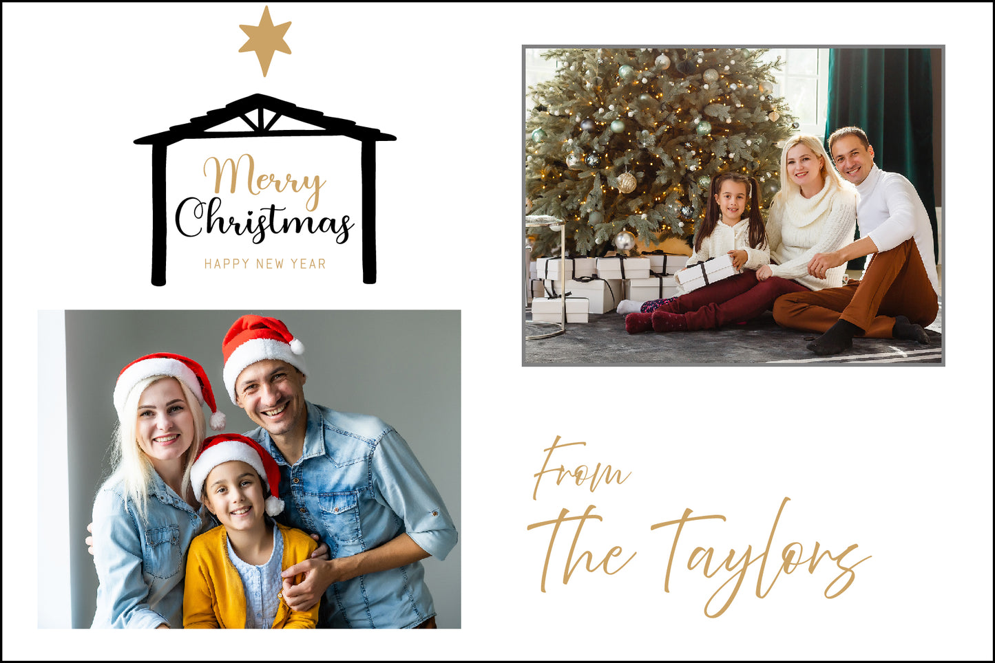 Clear Acrylic Christmas Cards - Design 5