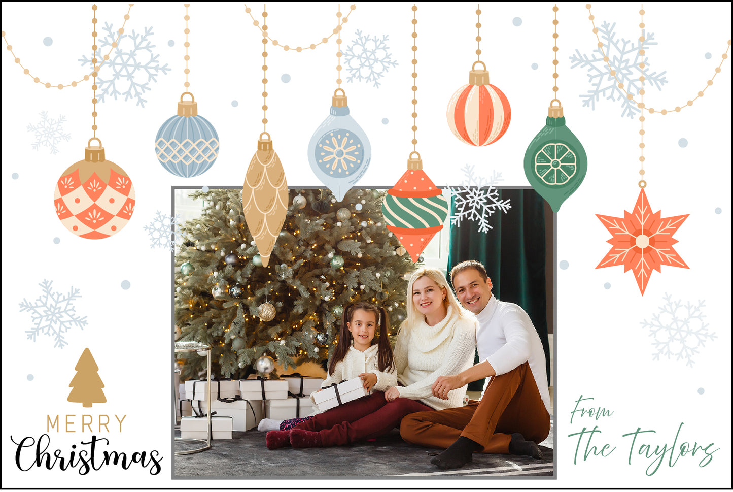 Clear Acrylic Christmas Cards - Design 7