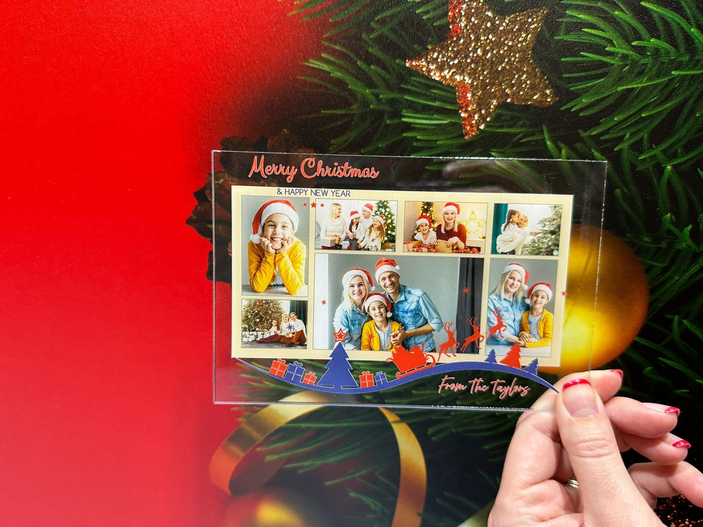 Clear Acrylic Christmas Cards - Design 2