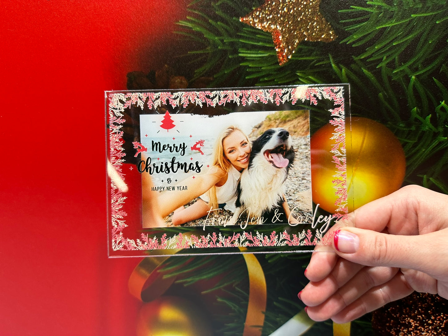 Clear Acrylic Christmas Cards - Design 4