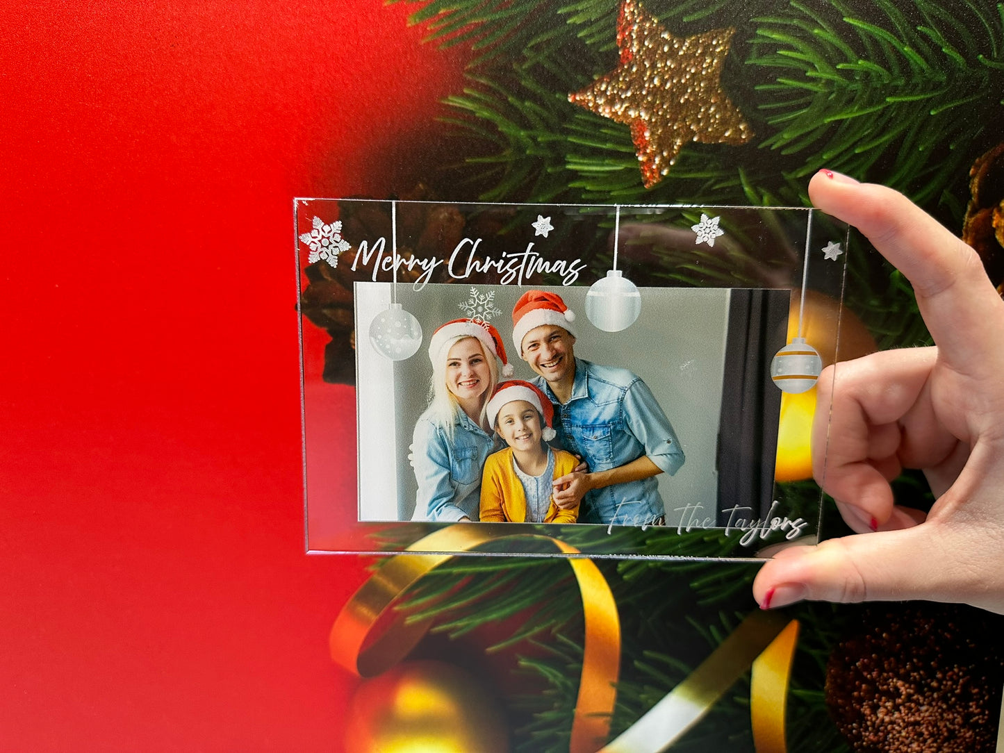 Clear Acrylic Christmas Cards - Design 14