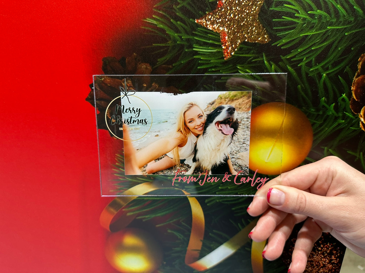 Clear Acrylic Christmas Cards - Design 9