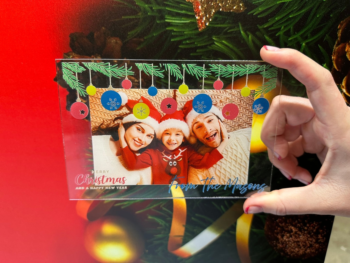 Clear Acrylic Christmas Cards - Design 10